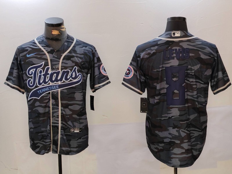 Men's Tennessee Titans Will Levis #8 Grey Camouflage Jersey Men's Tennessee Titans Will Levis #8 Grey Camouflage Jersey